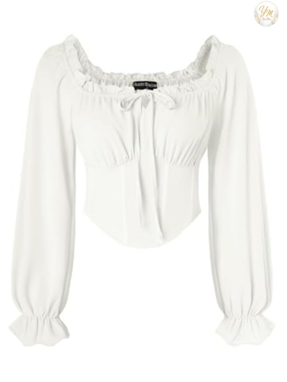 Off Shoulder Renaissance Corset Top Long Sleeve Peasant Blouse